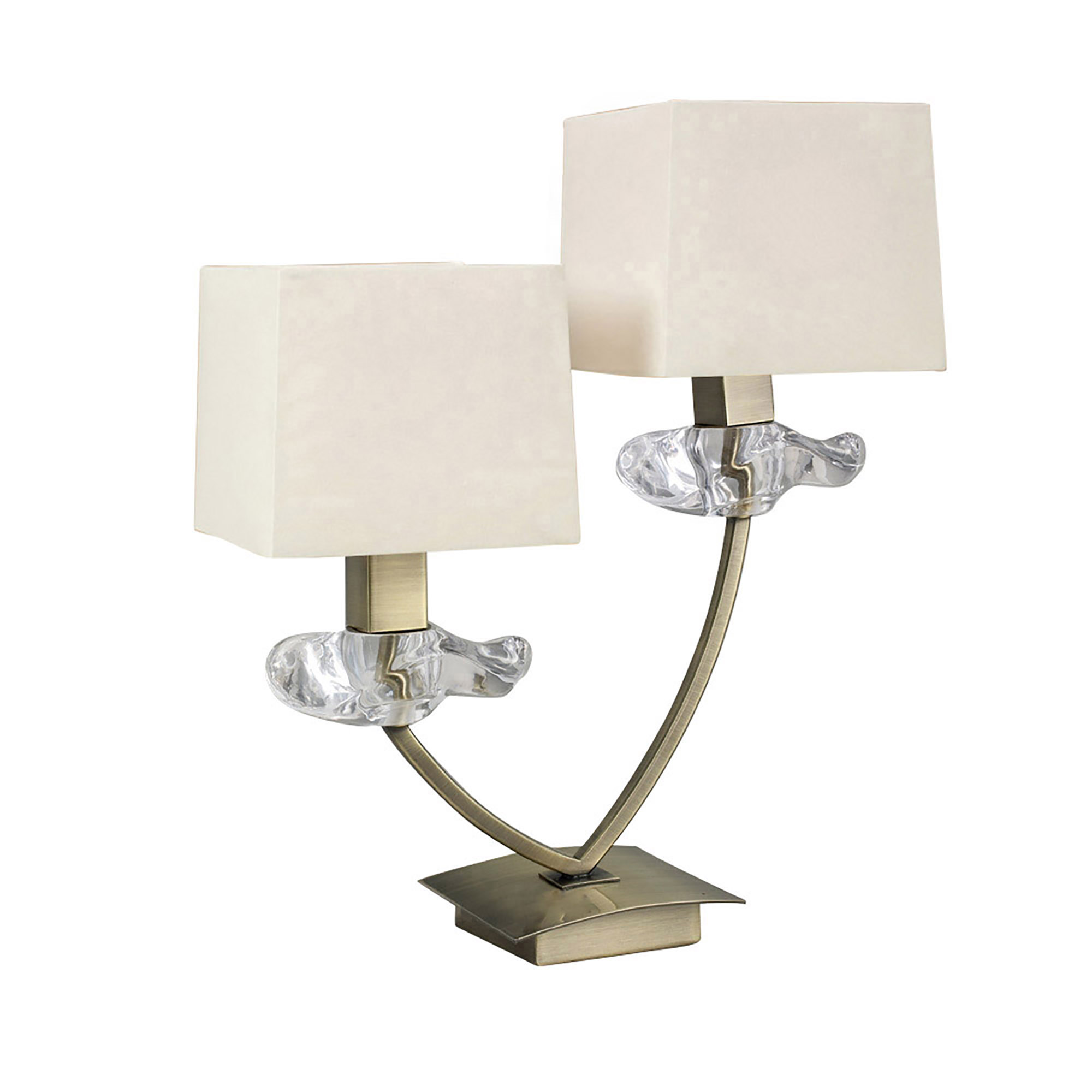 Akira Antique Brass-Cream Table Lamps Mantra Shaded Table Lamps